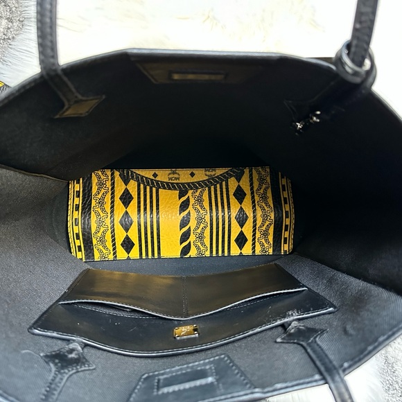 MCM Geometric Black and Yellow Tote - Picture 13 of 14